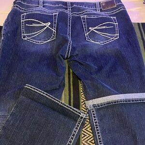 Silver Dark Blue Women's Plus Jeans